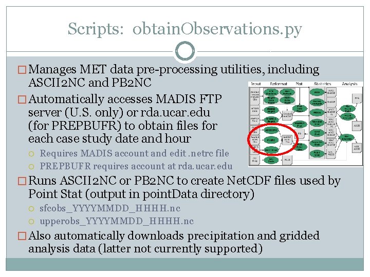 Scripts: obtain. Observations. py � Manages MET data pre-processing utilities, including ASCII 2 NC Scripts: obtain. Observations. py � Manages MET data pre-processing utilities, including ASCII 2 NC