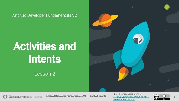 Android Developer Fundamentals V 2 Activities and Intents Lesson 2 Android. Developer. Fundamentals. V