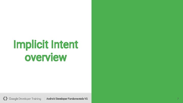 Implicit Intent overview Android Developer Fundamentals V 2 7 