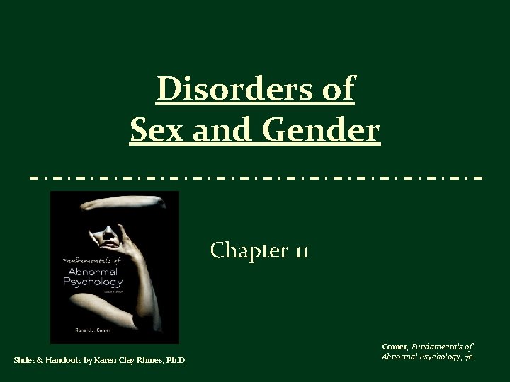 Disorders of Sex and Gender Chapter 11 Slides