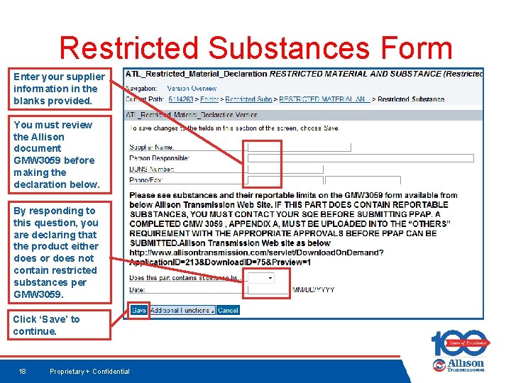 Restricted Substances Form Enter your supplier information in the blanks provided. You must review