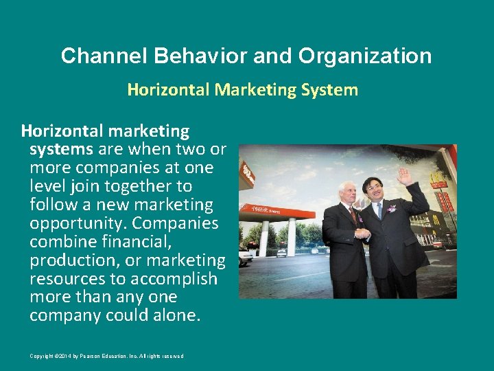 Channel Behavior and Organization Horizontal Marketing System Horizontal marketing systems are when two or