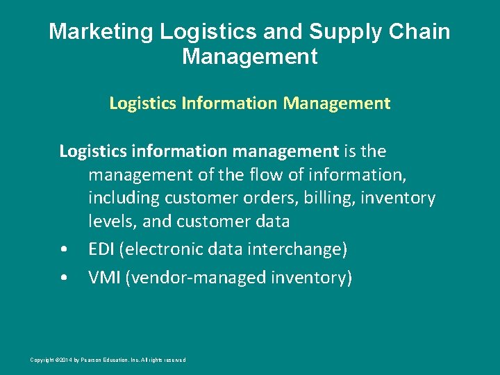 Marketing Logistics and Supply Chain Management Logistics Information Management Logistics information management is the