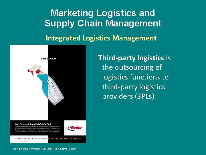 Marketing Logistics and Supply Chain Management Integrated Logistics Management Third-party logistics is the outsourcing