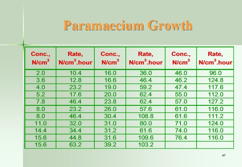 Paramaecium Growth 47 