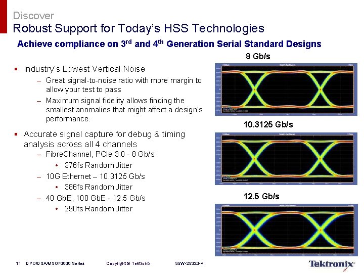 Discover Robust Support for Today’s HSS Technologies Achieve compliance on 3 rd and 4