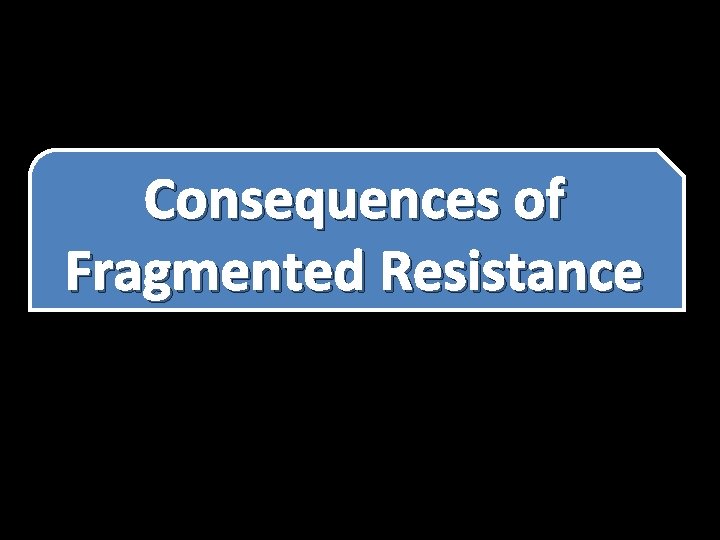 Consequences of Fragmented Resistance 