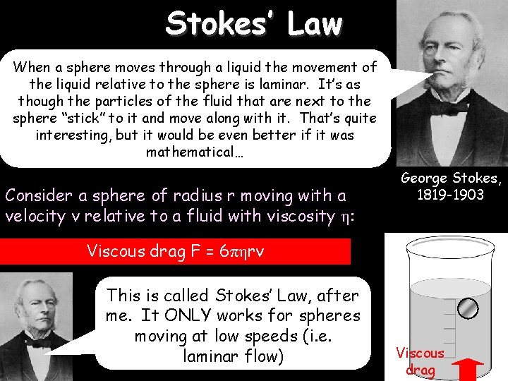 Stokes’ Law 07/12/2020 When a sphere moves through a liquid the movement of the