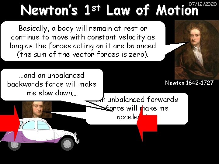 Newton’s st 1 Law of Motion 07/12/2020 Basically, a body will remain at rest