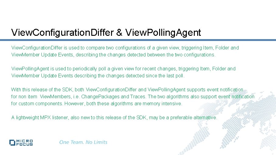 View. Configuration. Differ & View. Polling. Agent View. Configuration. Differ is used to compare