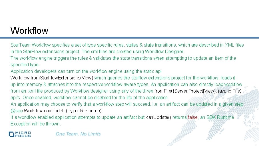 Workflow Star. Team Workflow specifies a set of type specific rules, states & state