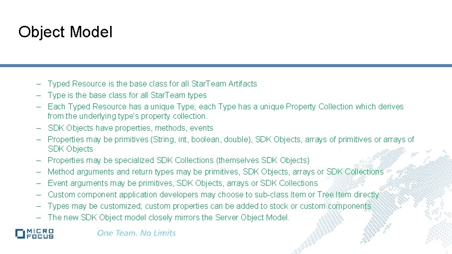 Object Model – Typed Resource is the base class for all Star. Team Artifacts