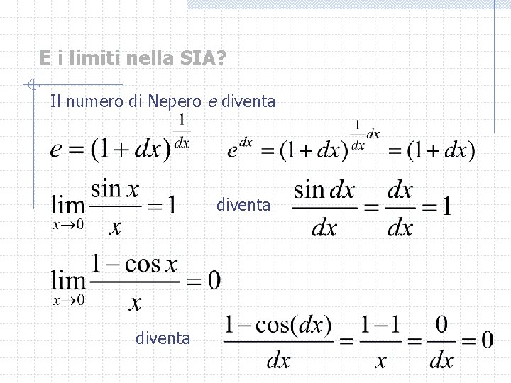 E i limiti nella SIA? Il numero di Nepero e diventa 