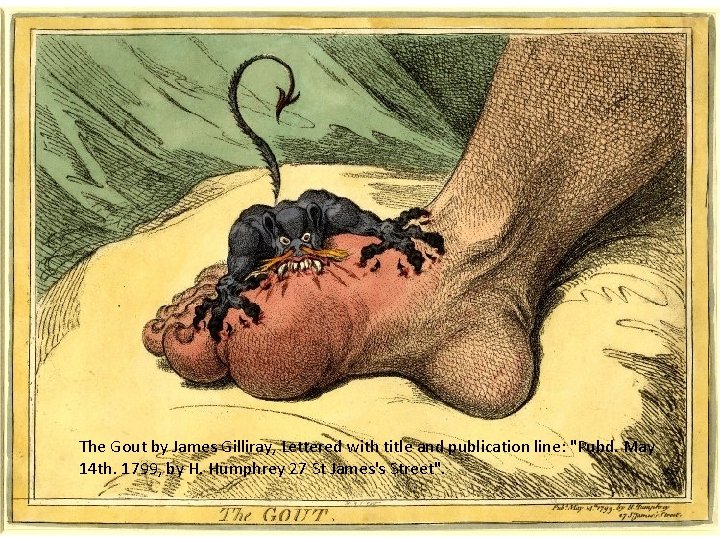The Gout by James Gilliray, Lettered with title and publication line: "Pubd. May 14
