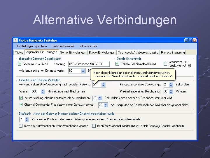 Alternative Verbindungen 