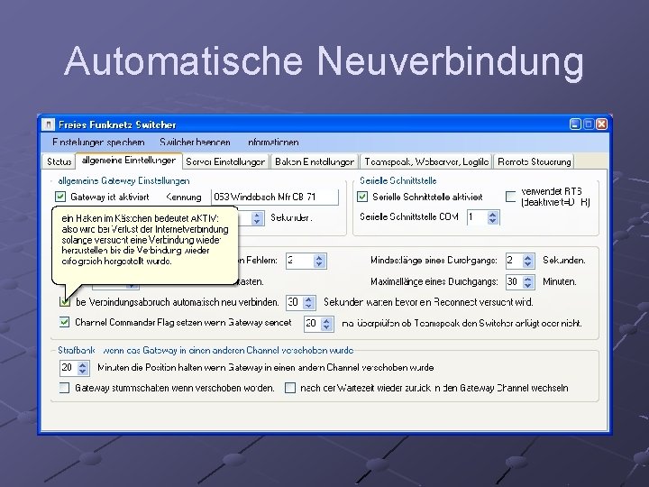 Automatische Neuverbindung 