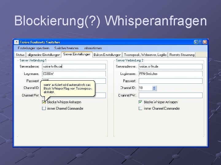 Blockierung(? ) Whisperanfragen 