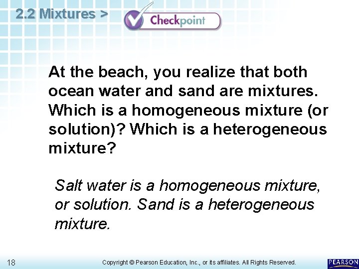 2. 2 Mixtures > At the beach, you realize that both ocean water and