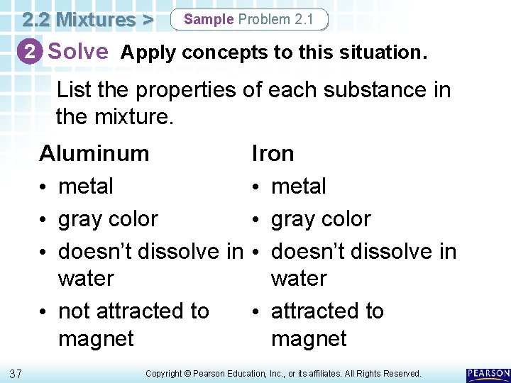 2. 2 Mixtures > Sample Problem 2. 1 2 Solve Apply concepts to this