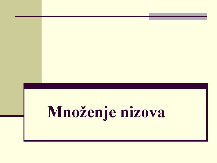 Množenje nizova 