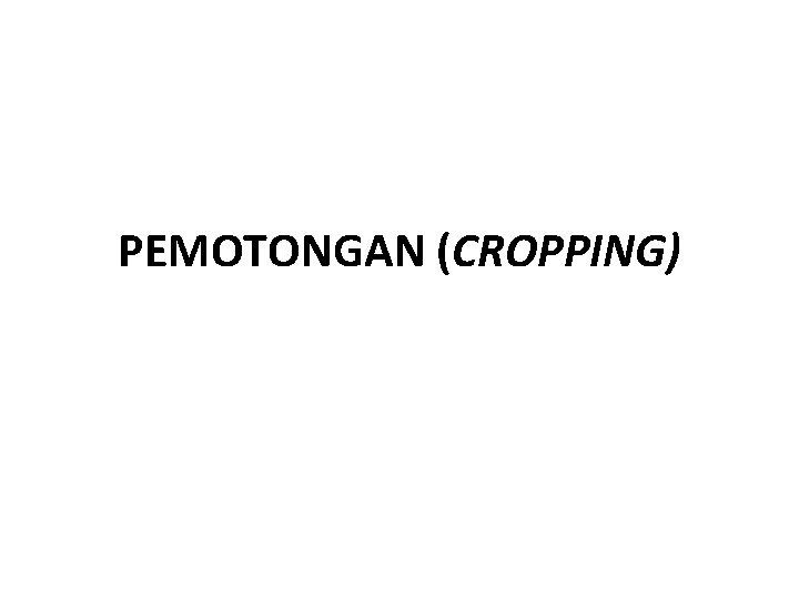 PEMOTONGAN (CROPPING) 