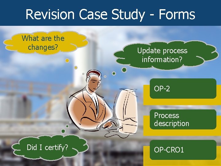 Revision Case Study - Forms What are the changes? Update process information? OP-2 Process