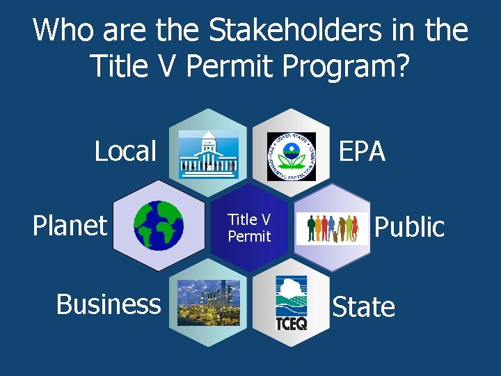 Who are the Stakeholders in the Title V Permit Program? Local Planet Business EPA