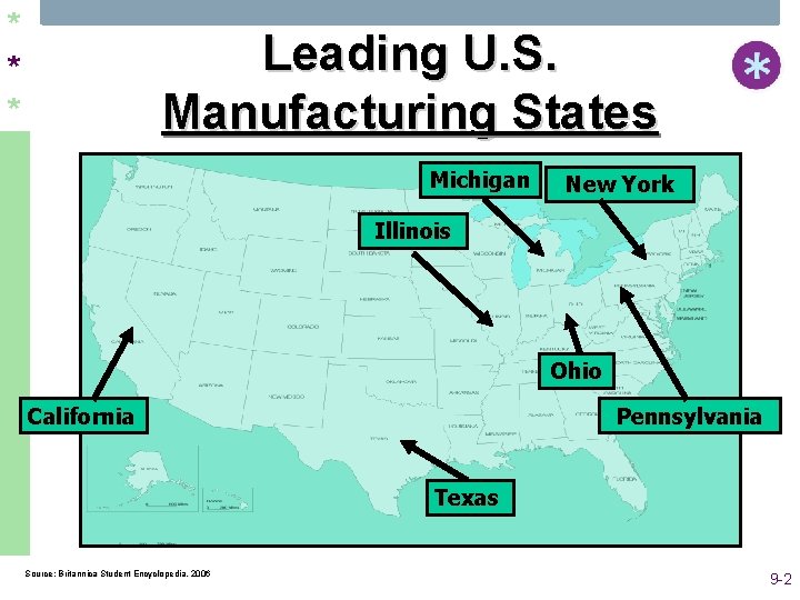 * * * Leading U. S. Manufacturing States Michigan New York Illinois Ohio California