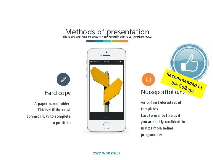Methods of presentation There are two ways to present your recertification audit work to