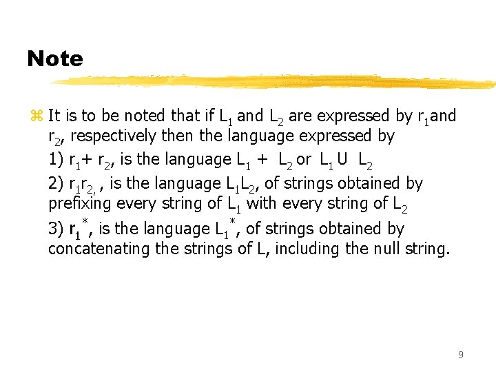 Note z It is to be noted that if L 1 and L 2