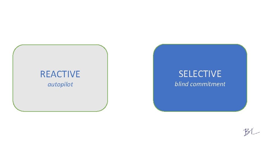 REACTIVE autopilot SELECTIVE blind commitment 