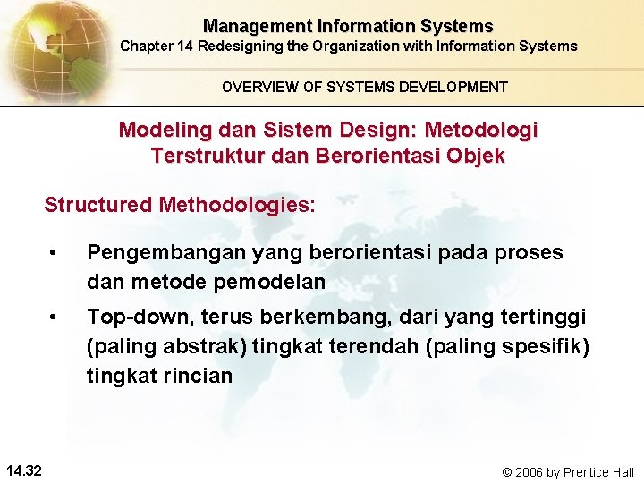 Management Information Systems Chapter 14 Redesigning the Organization with Information Systems OVERVIEW OF SYSTEMS