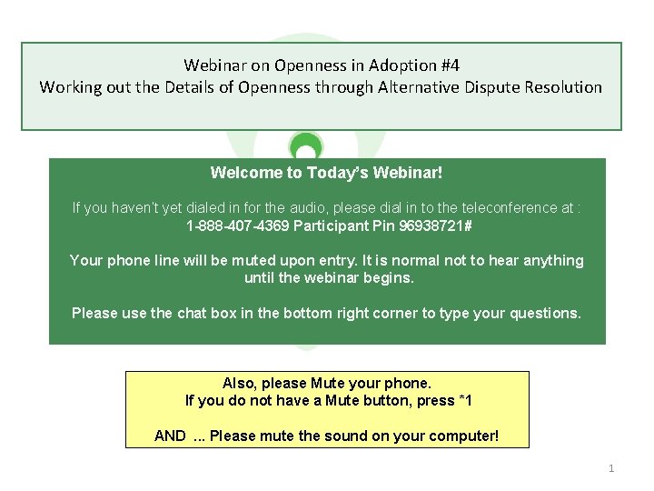 Webinar on Openness in Adoption #4 Working out the Details of Openness through Alternative