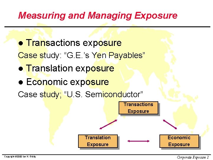 Measuring and Managing Exposure l Transactions exposure Case study: “G. E. ’s Yen Payables”