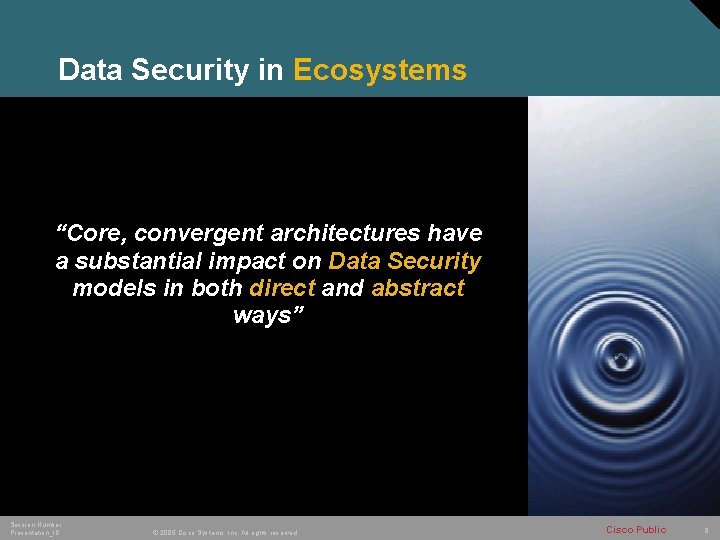 Data Security in Ecosystems “Core, convergent architectures have a substantial impact on Data Security