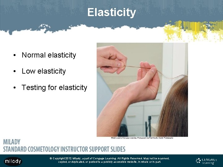 Elasticity • Normal elasticity • Low elasticity • Testing for elasticity © Copyright 2012