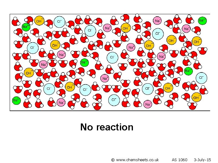 No reaction © www. chemsheets. co. uk AS 1060 3 -July-15 