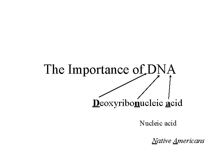 The Importance of DNA Deoxyribonucleic acid Native Americans 