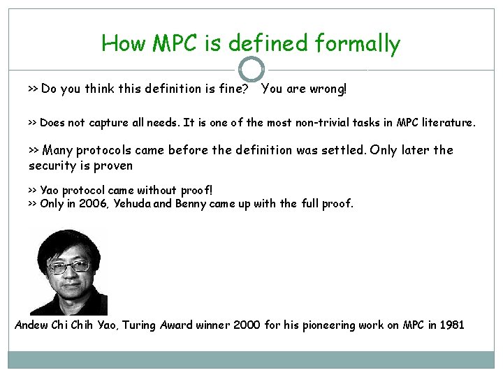 How MPC is defined formally >> Do you think this definition is fine? You