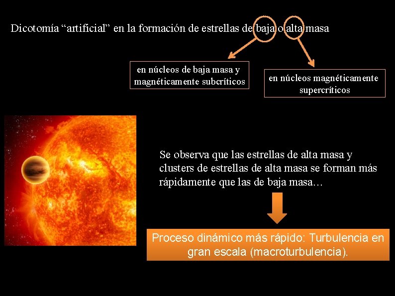 Dicotomía “artificial” en la formación de estrellas de baja o alta masa en núcleos