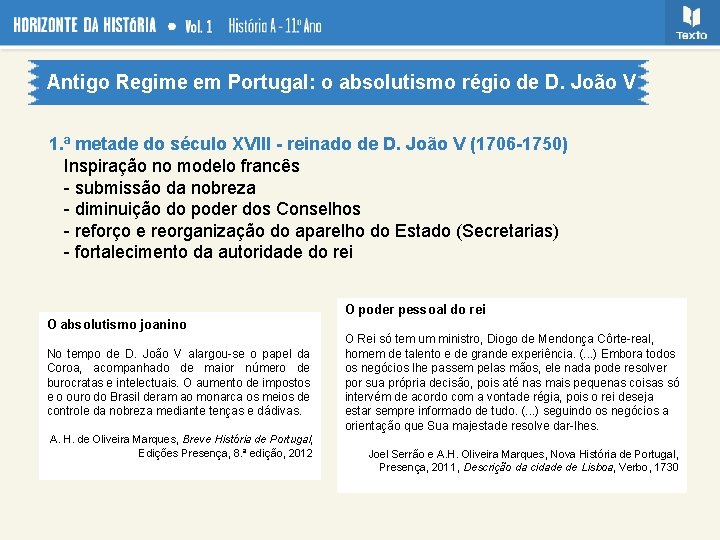 Antigo Regime em Portugal: o absolutismo régio de D. João V 1. ª metade