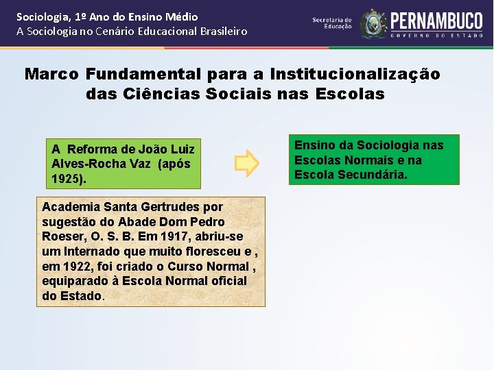 Sociologia, 1º Ano do Ensino Médio A Sociologia no Cenário Educacional Brasileiro Marco Fundamental