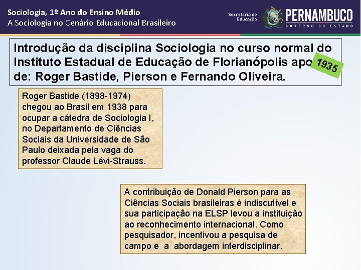 Sociologia, 1º Ano do Ensino Médio A Sociologia no Cenário Educacional Brasileiro Introdução da