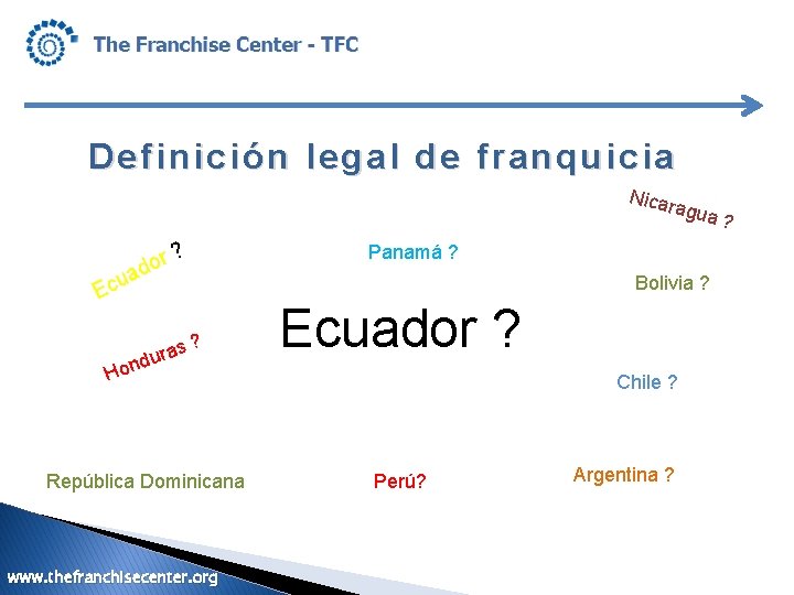 Definición legal de franquicia Nica ragu ? u Ec a ? Panamá ? r