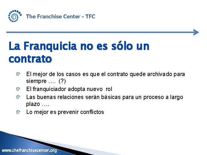 La Franquicia no es sólo un contrato El mejor de los casos es que