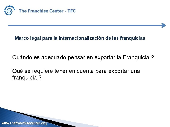 Marco legal para la internacionalización de las franquicias Cuándo es adecuado pensar en exportar