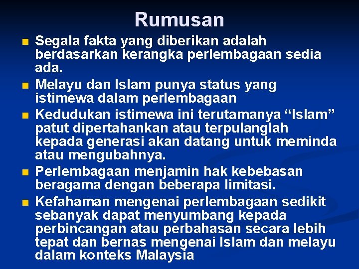 Kedudukan Islam Dalam Perlembagaan Malaysia - olnspai