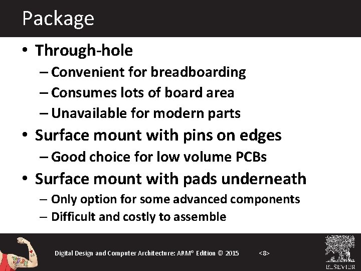 Package • Through-hole – Convenient for breadboarding – Consumes lots of board area –