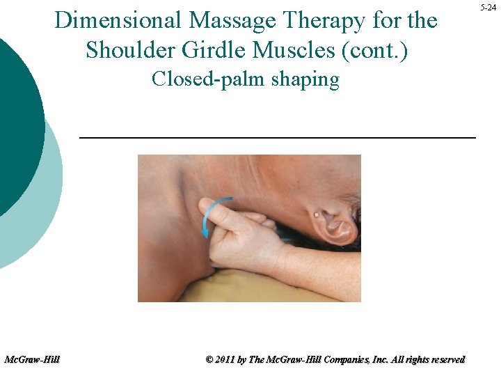 Dimensional Massage Therapy for the Shoulder Girdle Muscles (cont. ) Closed-palm shaping Mc. Graw-Hill