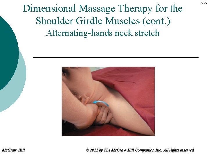 Dimensional Massage Therapy for the Shoulder Girdle Muscles (cont. ) Alternating-hands neck stretch Mc.